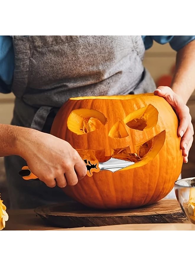 7pcs Professional Heavy Duty Pumpkin Carving Kit Stainless Steel Dual Blade Tools - Image 5