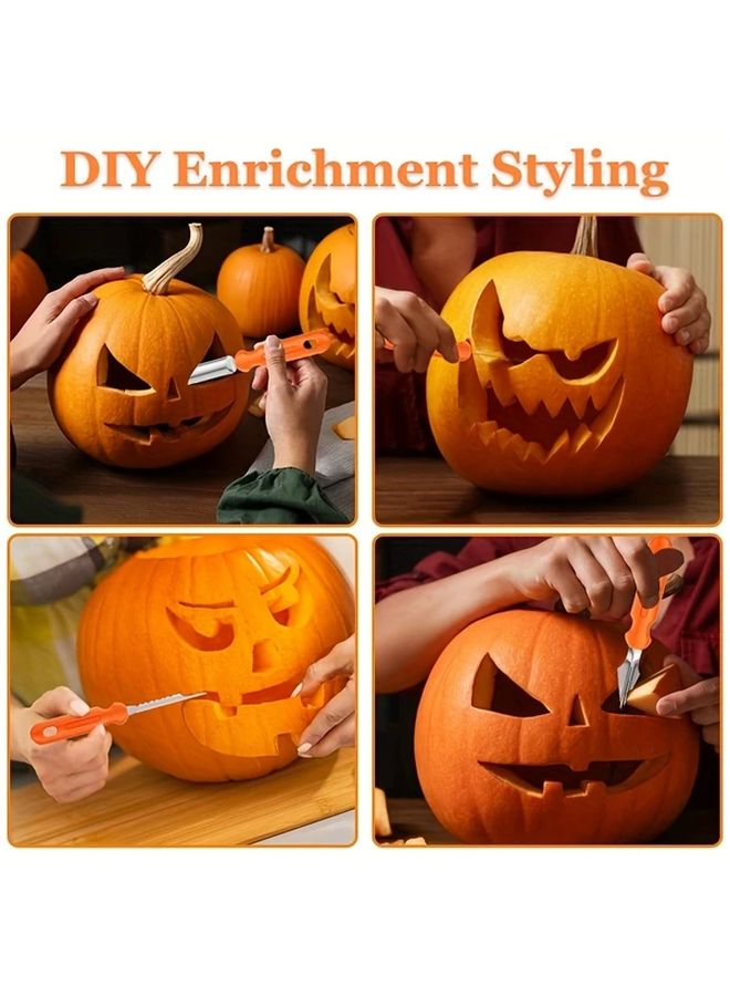 7pcs Professional Heavy Duty Pumpkin Carving Kit Stainless Steel Dual Blade Tools - Image 4