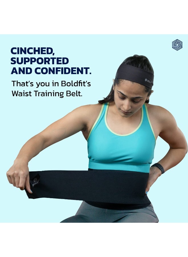 BOLDFIT حزام ما بعد الولادة حزام نحيف للنساء للدهون البطن حزام الأمومة حزام البطن حزام البطن ، حزام التخسيس - 4 متر أسود - Image 2
