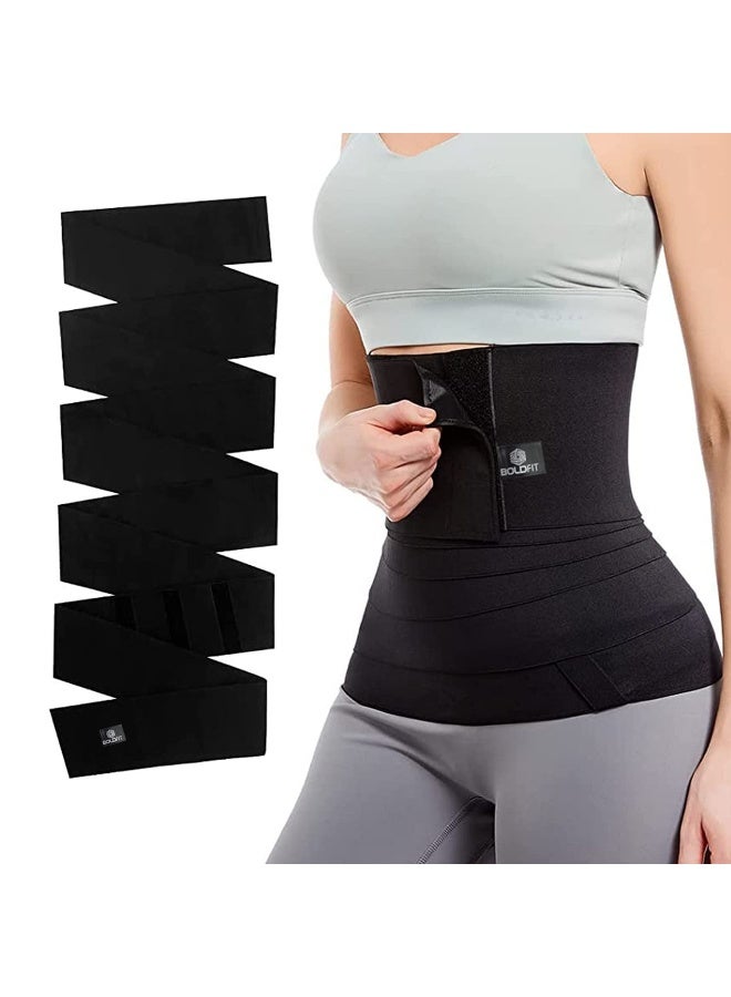 BOLDFIT حزام ما بعد الولادة حزام نحيف للنساء للدهون البطن حزام الأمومة حزام البطن حزام البطن ، حزام التخسيس - 4 متر أسود - Image 1