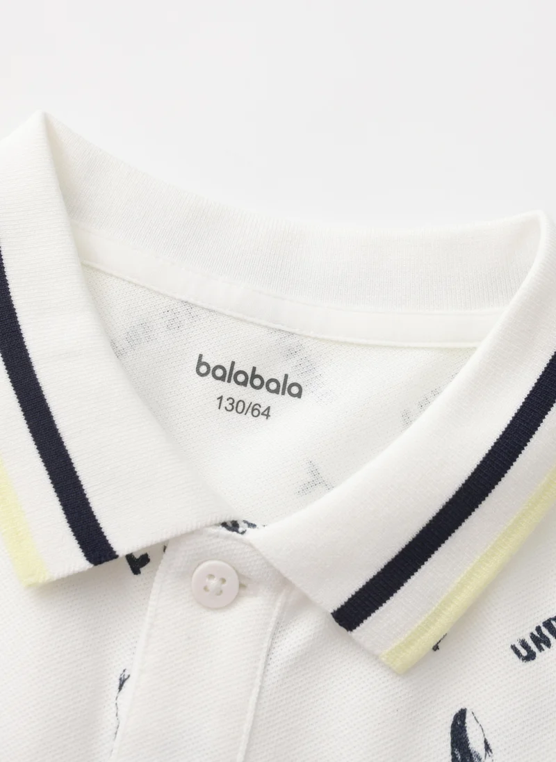 Balabala White Kids Boys Lapel short-sleeved T-shirt for Men | Best Price UAE