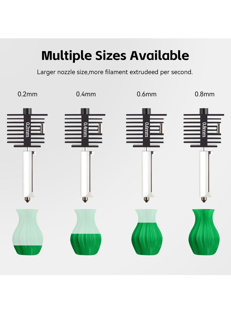 رأس تسخين عالي الأداء لطابعة Bambu Lab A1 Mini ثلاثية الأبعاد، فوهة من الفولاذ المقاوم للصدأ بقطر 0.6 مم، يشمل كتلة تسخين مطلية بالكروم وجزء سيليكوني! - Image 4