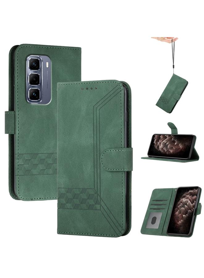 Zaboon Case For Infinix Hot 50 Pro+ 4G Cubic Skin Feel Flip Leather Phone Case - Image 1