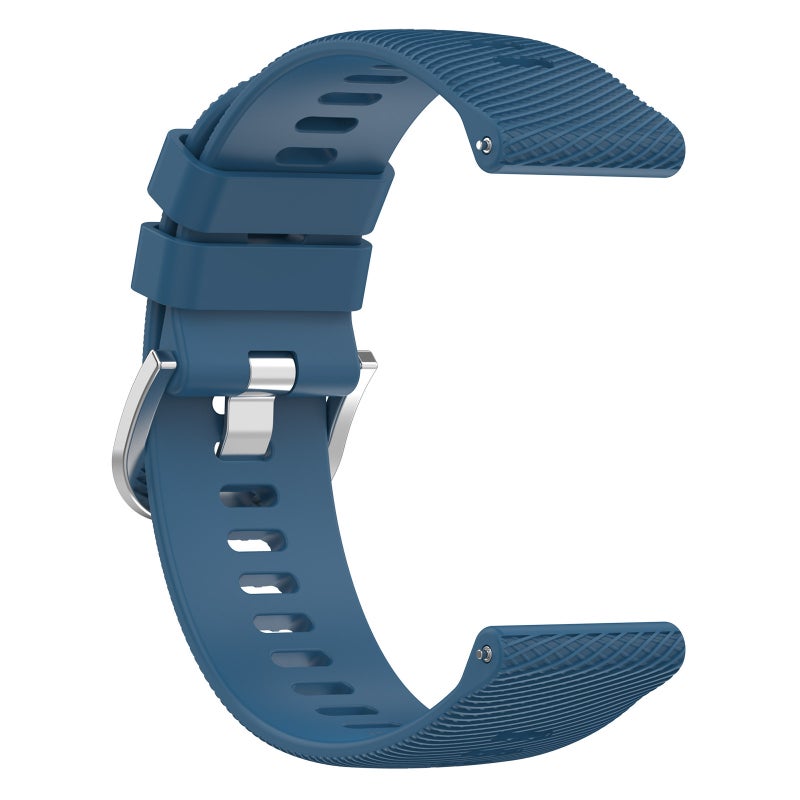 S-TOP For Garmin Venu 2 22mm Cross Textured Solid Color Silicone Watch Band(Blue) - Image 2