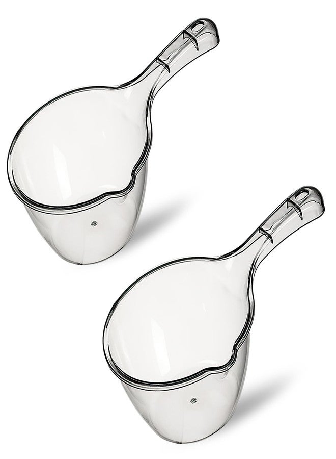 Iensen 2-Pack Medium Transparent Plastic Water Ladle, Kitchen & Bathroom Scoop, 1.5L Capacity Each, Dishwasher Safe - Image 1