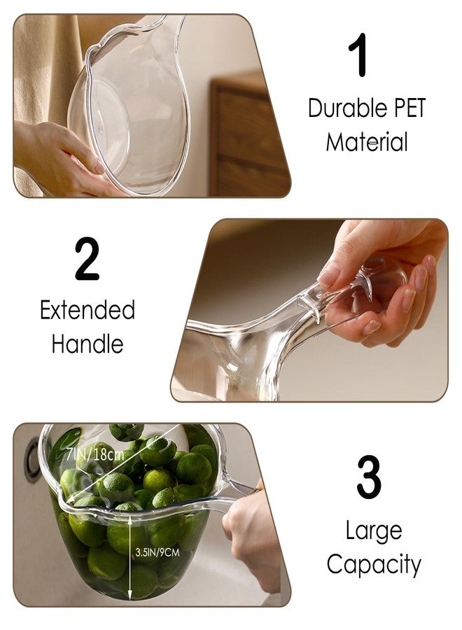 Iensen 2-Pack Medium Transparent Plastic Water Ladle, Kitchen & Bathroom Scoop, 1.5L Capacity Each, Dishwasher Safe - Image 3