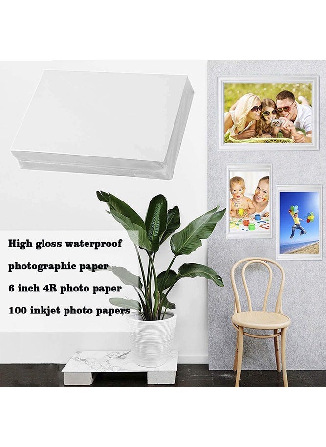 نيمبوت - 100 ورقة 4 "× 6" 4R عالية لامعة ورق التصوير الفوتوغرافي للماء ورق الصور المهنية يعمل مع جميع طابعات نفث الحبر 230g - Image 1