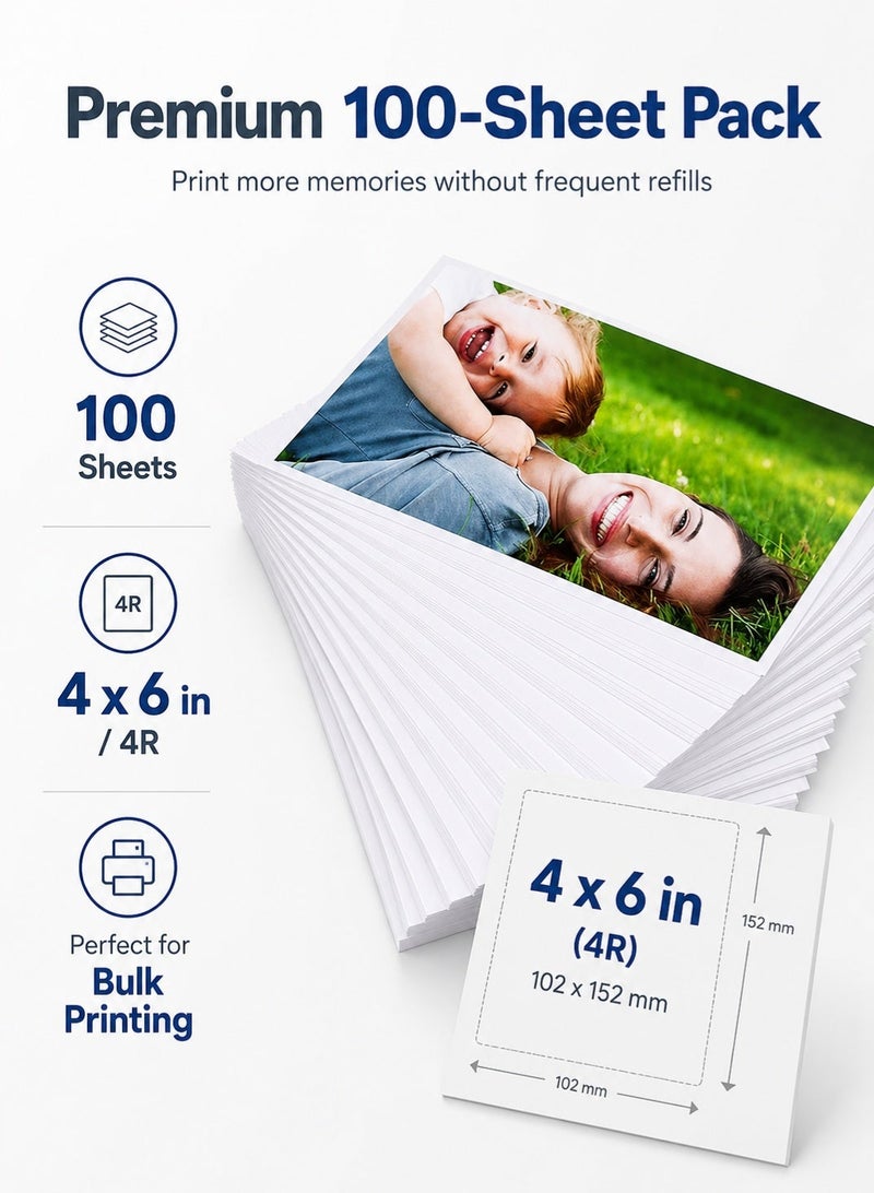 NIIMBOT 100 Sheets 4"x 6" 4R High Glossy Photographic Paper Waterproof Professional High Glossy Photo Paper For Printer Works with All Inkjet Printers 230g - Image 2