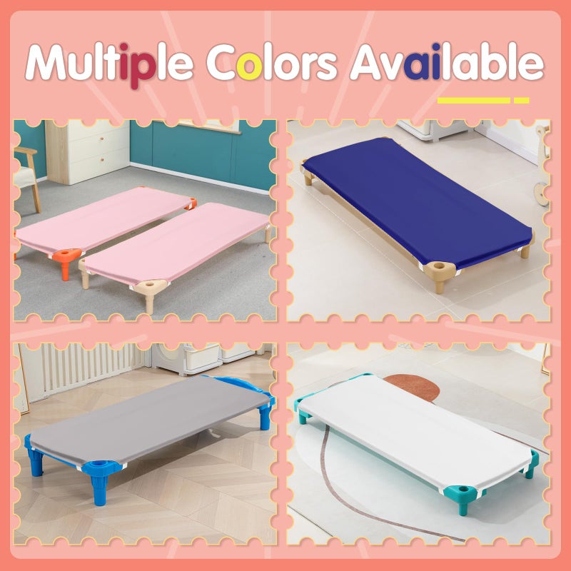 RowinsyDD 2 قطع ملاءات سرير حضانة، 23" × 51"، ملاءات سرير زرقاء للأطفال مع حلقات مطاطية في الزوايا للأطفال الرضع، أساسيات الحضانة للأطفال الصغار ومرحلة ما قبل المدرسة، ميكروفايبر قابلة للتنفس - Image 3