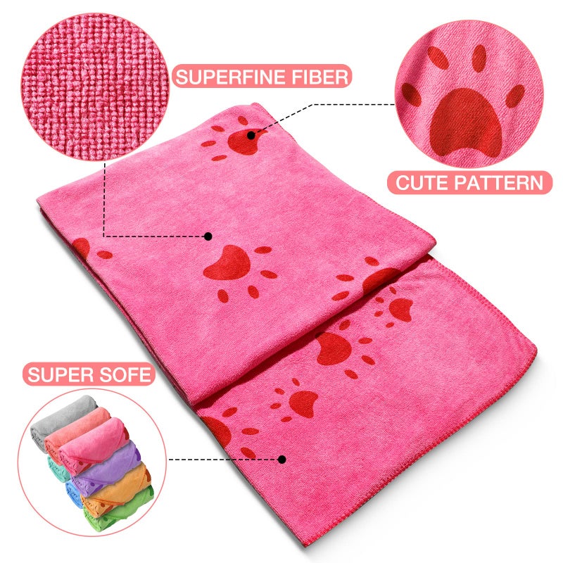 Chumia 8 Pcs 55 x 28 Inches Dog Towels Absorbent Microfiber Bath Drying Towels for Small Medium Large Pets Cat Puppy Shower Cleaning Accessories(8 Colors) - Image 4