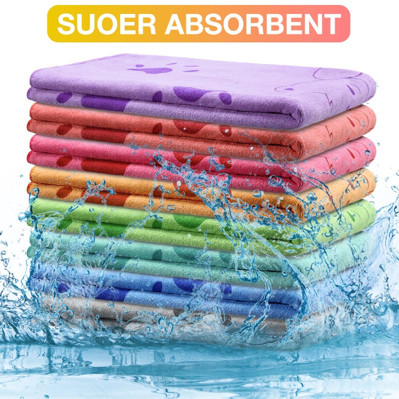 Chumia 8 Pcs 55 x 28 Inches Dog Towels Absorbent Microfiber Bath Drying Towels for Small Medium Large Pets Cat Puppy Shower Cleaning Accessories(8 Colors) - Image 3