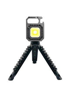 SHOPI LED COB Flashlight,Keychain Light with Stand,500 Lumen Rechargeable Keychain Flashlights, 4 Light Modes Portable Pocket Light with Folding Bracket Bottle Opener for Camping,Emergency,Fishing  - Image 1