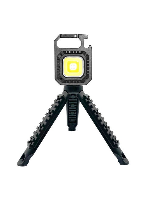 LED COB Flashlight,Keychain Light with Stand,500 Lumen Rechargeable Keychain Flashlights, 4 Light Modes Portable Pocket Light with Folding Bracket Bottle Opener for Camping,Emergency,Fishing