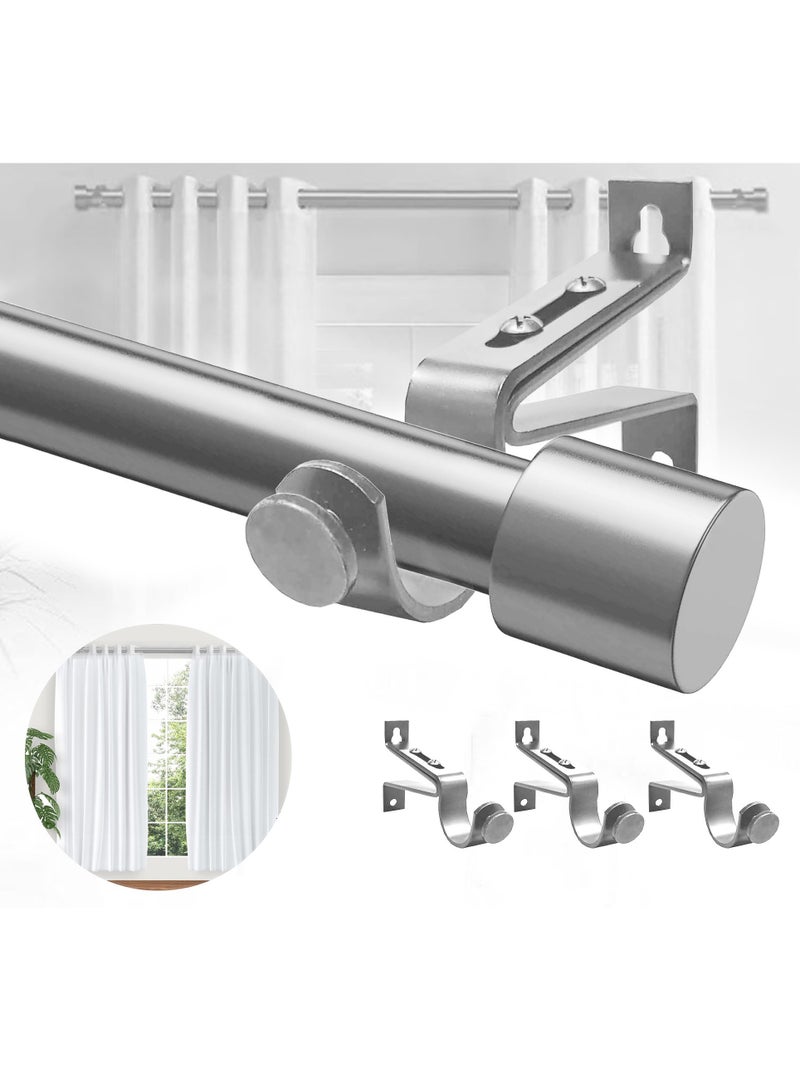 WALALLA Extendable Stainless Steel Metal Shower Curtain Rod, Tension Spring Shower Curtain Rod, Tension Telescopic Curtain Pole, Clothes Rail Adjustable from 80 to 200 cm - Image 1