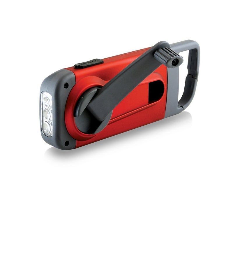 Eton American Red Cross Crank-Powered Clipray Clip-On Flashlight & Smartphone Charger, Hand Crank, Cherry Red, Commitment to Preparedness - Image 2