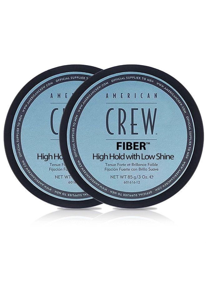 AMERICAN CREW ألياف شعر للرجال من أمريكان كرو، مثل جل الشعر مع تثبيت قوي ولمعان منخفض، 3 أونصات (عبوة من 2) - Image 1