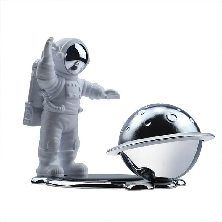 YOURKARTS.COM Solar Car Perfume Diffuser – Aircraft Design Metal Body with Rotating Wing, Solar-Powered Aromatherapy & Car Decoration – Long-Lasting Car Fragrance | car accessories 2025 (Astronaut) - Image 1