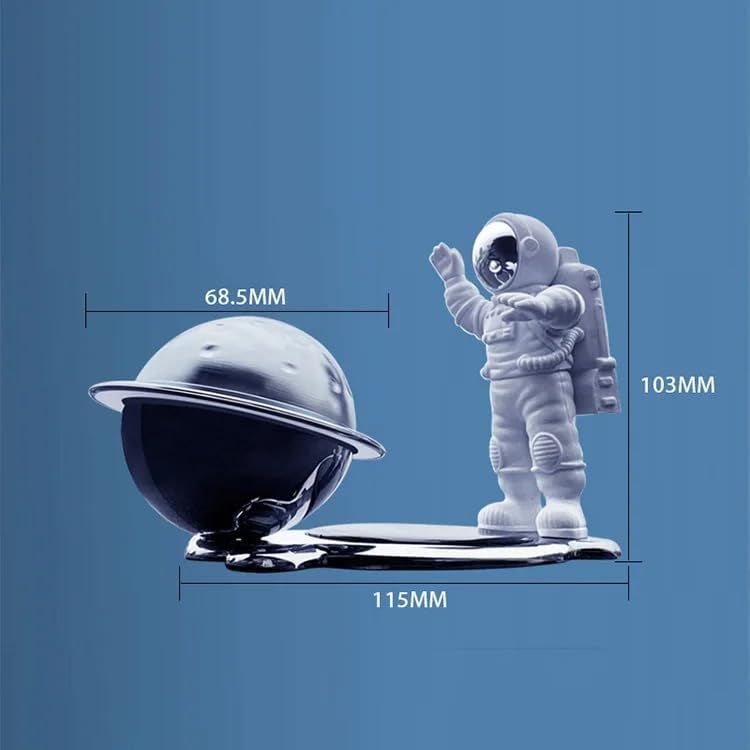 YOURKARTS.COM Solar Car Perfume Diffuser – Aircraft Design Metal Body with Rotating Wing, Solar-Powered Aromatherapy & Car Decoration – Long-Lasting Car Fragrance | car accessories 2025 (Astronaut) - Image 2