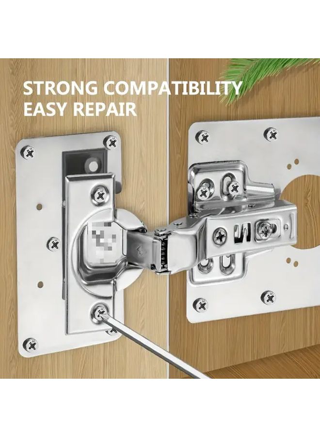 Stainless Steel Cabinet Hinge Repair Kit 6pcs For Kitchen And Furniture Doors Classic Style Durable Corrosion Proof Easy To Install - Image 2