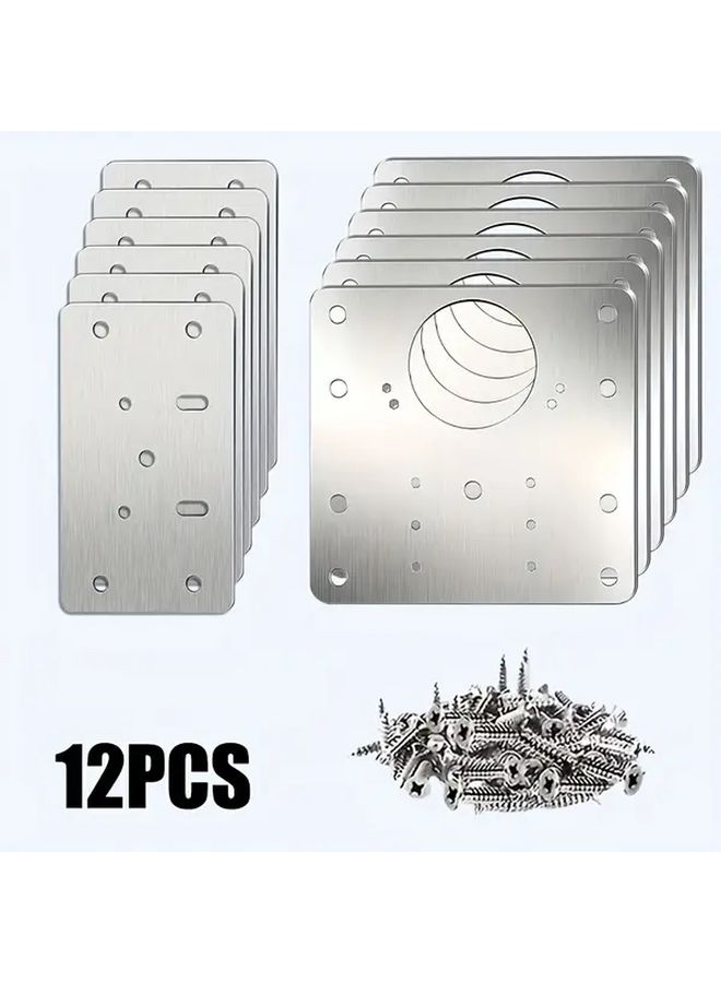 Stainless Steel Cabinet Hinge Repair Kit 6pcs For Kitchen And Furniture Doors Classic Style Durable Corrosion Proof Easy To Install - Image 1
