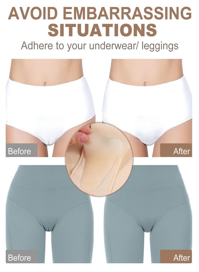 CICKEE Camel Toe Concealer Reusable - Waterproof Camel No Underwear Insert Pack Cameltoe Concealer Proof Silicone Camel Toe Hider Cover Stopper Underwear Guard for Women - 4 Pack Nude - Image 2