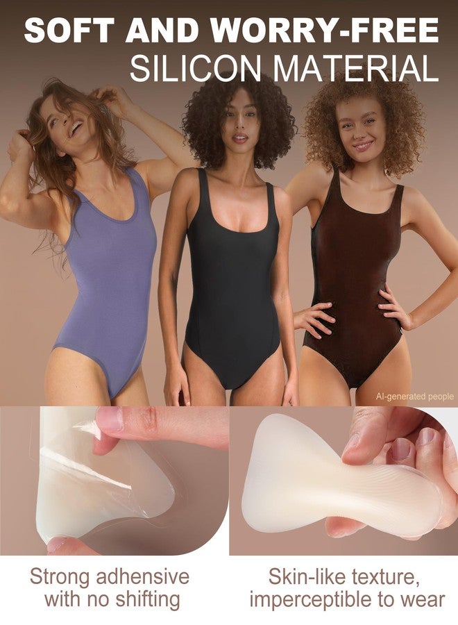 CICKEE Camel Toe Concealer Reusable - Waterproof Camel No Underwear Insert Pack Cameltoe Concealer Proof Silicone Camel Toe Hider Cover Stopper Underwear Guard for Women - 4 Pack Nude - Image 3