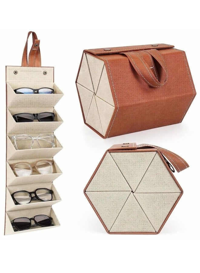 Sunglasses Organizer 5 Slots Eyeglasses Storage Case, Multi Box Hanging Eyeglasses Display - Image 1