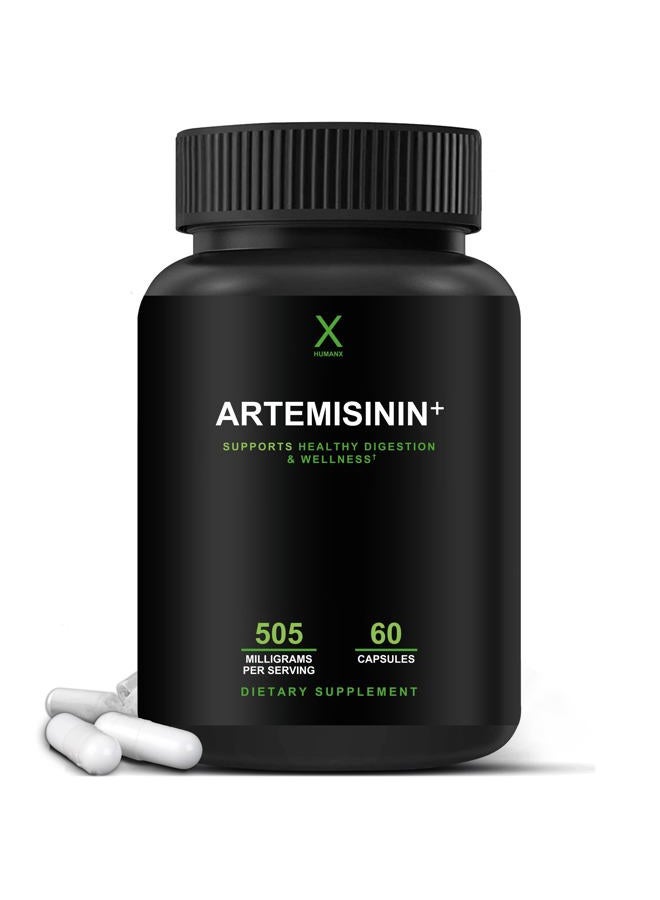 HUMANX Artemisinin 505 mg - Supports Healthy Aging, Digestion, and Immunity - USA Third Party Tested - Vegan, Non-GMO - Artemisia Annua Supplement - Sweet Wormwood Extract - Easy to Swallow Capsules - Image 1