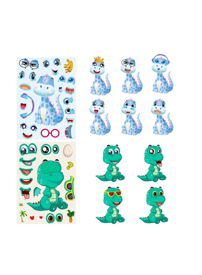 6pcs animal puzzle stickers early education face changing stickers baby puzzle diy stickers puzzle stickers for children - Image 3