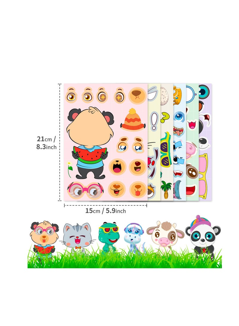 6pcs animal puzzle stickers early education face changing stickers baby puzzle diy stickers puzzle stickers for children - Image 5
