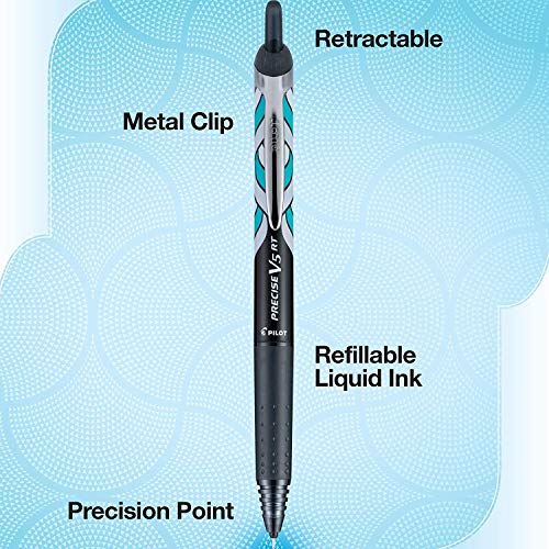 Pilot Precise V5 RT Refillable & Retractable Rollerball Pens, Extra Fine Point Pens 0.5 mm, Black, Tub of 48 - Ideal for School, Journaling & Office Writing - Image 2