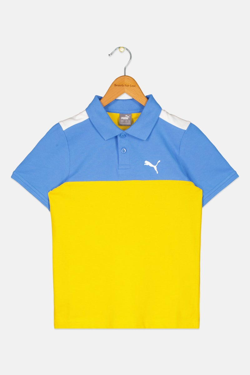 PUMA Kids Boy Brand Logo Short Sleeve Polo Shirt, Multicolor - Image 1