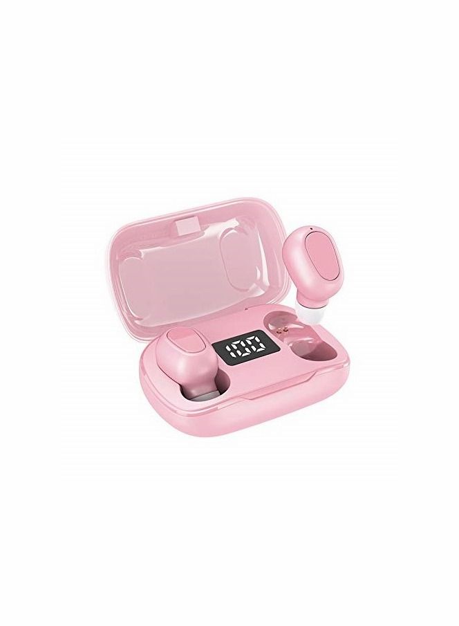 KASTWAVE Bluetooth Headphones In Ear Wireless Earbuds with Digital Display for Sports and Work (Pink) - Image 1