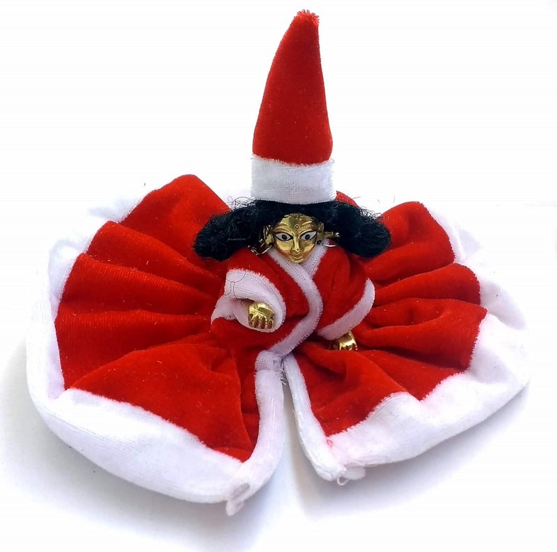 Reyon REYON Valvet Kanha Ji Poshak Bal Gopal Kanha JiThakur Ji Heavy Fancy Xmas Cap Janmashtami Special Krishna Christmas Theme Winter Dress for Puja Red Size02 - Image 4