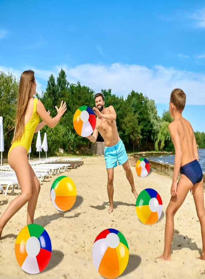Vellibring 16 Pack 12" Summer Inflatable Beach Balls Bulk Rainbow Swimming Pool Water Games Toys for Kids Summer Party Supplies Decorations - Image 5