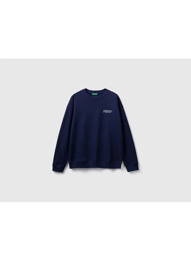يونايتد كولورز أوف بينتيون Crew Neck Sweatshirt With Logo Print