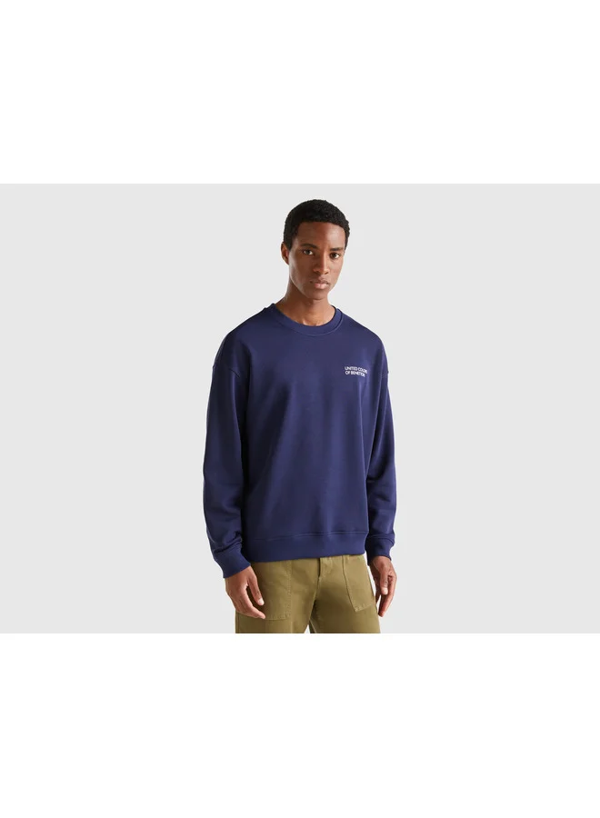 UNITED COLORS OF BENETTON Crew Neck Sweatshirt With Logo Print