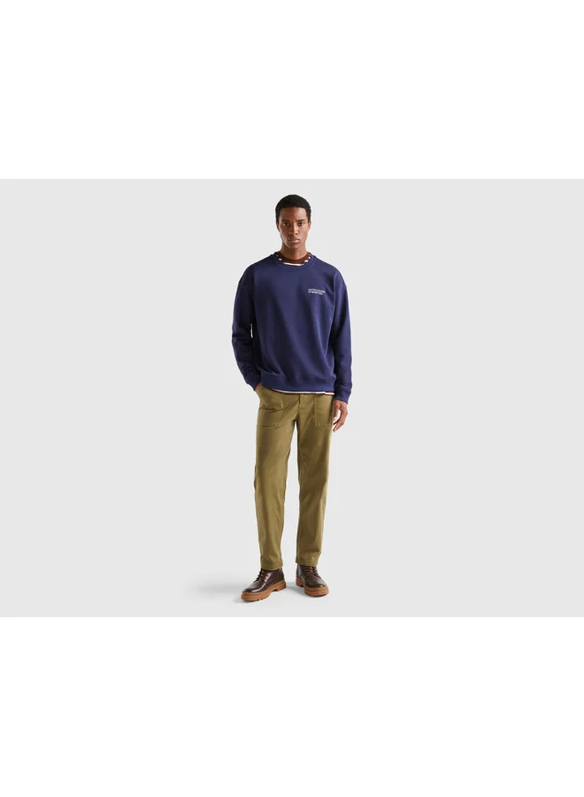 UNITED COLORS OF BENETTON Crew Neck Sweatshirt With Logo Print