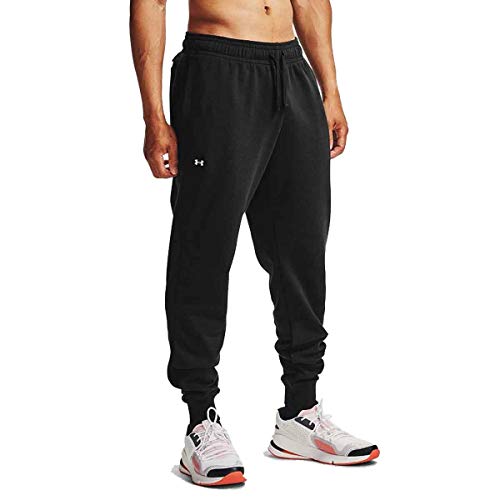 Under Armour mens Rival Fleece Joggers , Black (001)/Onyx White , Medium - Image 4