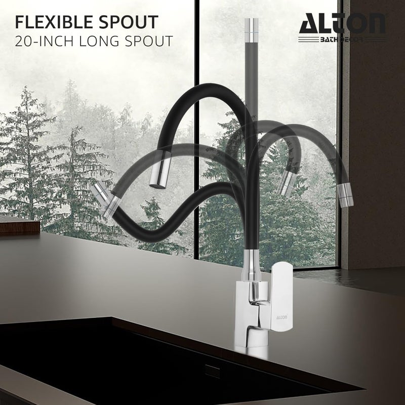 ALTON QDR5635SF Single Lever Kitchen Sink Mixer with Flexible Swivel Spout Kitchen Sink Tap Kitchen Faucet Tap for Kitchen Sink Taps Kitchen Mixer - Image 3