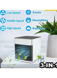 Generic Mini Air Conditioning Fan 7 Colors Light Usb Portable Air Conditioner 3 Gears Home Water Cooling Spray Air Conditioning Fan  - Image 3