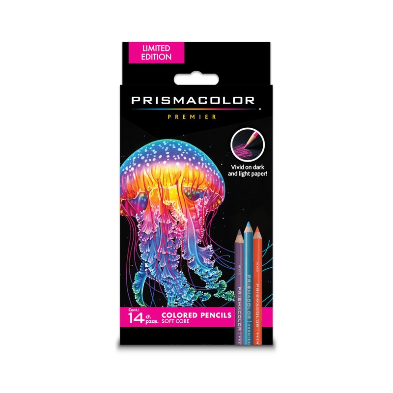 Prismacolor أقلام تلوين بريزماكولور بريميير، ناعمة، بألوان متنوعة للورق الداكن، إصدار محدود، 14 قطعة - تلوين للكبار، رسم، إبداع، مستلزمات فنية - Image 1
