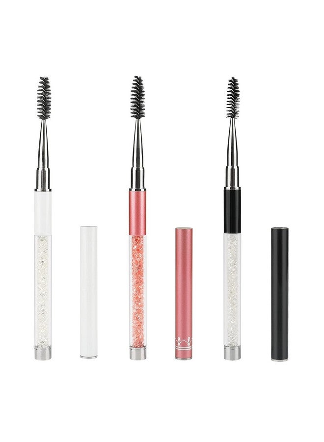 g2plus 3Pcs Eyelash Brushes With Cap, Eye Brow Brush, Eyelash Mascara Brushes Wands Applicator Makeup Tools For Travel - Image 1
