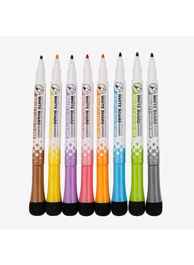 ECVV 8 Pack Whiteboard Pens Dry Erase Magnetic Whiteboard Markers Easy to Wipe Meeting Pen with Eraser Cap for Writing on Whiteboards, Glass, Mirror  - Image 2