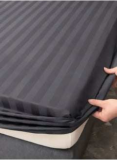 MAXQON Deep Fitted Bed Sheet +2Pcs Pillow Covers, King/Queen/Double/Single Sizes, Color Grey, Depth 30cm  - Image 4