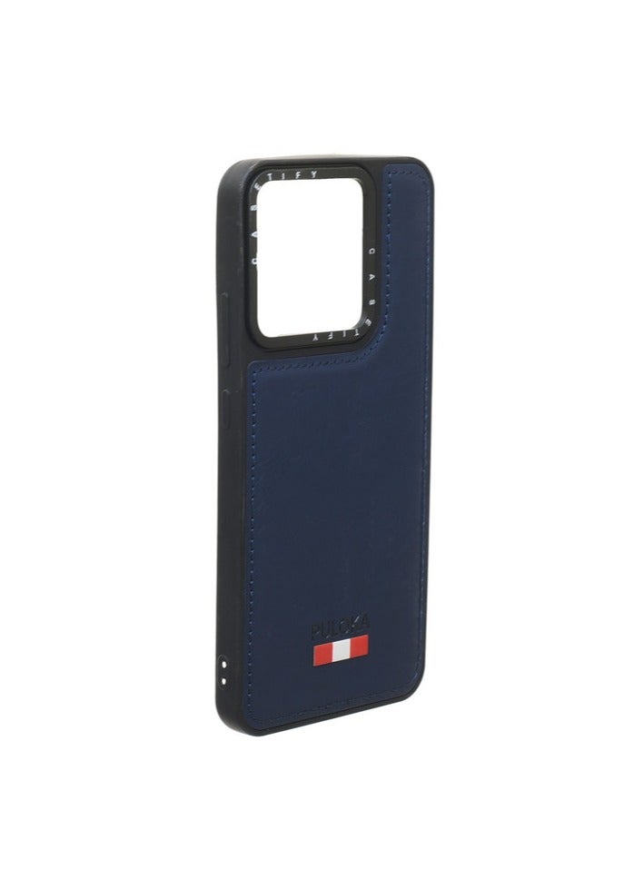 Leather Silicone And Plastic Back Phone Protection Cover For Infinix Smart 7 - Navy - Image 2
