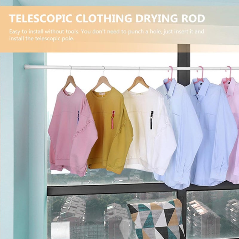 Retractable Telescopic Shower Curtain Rod 50-80cm, Thickened Waterproof Tension Pole, White Non-drill Clothes Rail for Bathroom and Kitchen Storage - Image 3