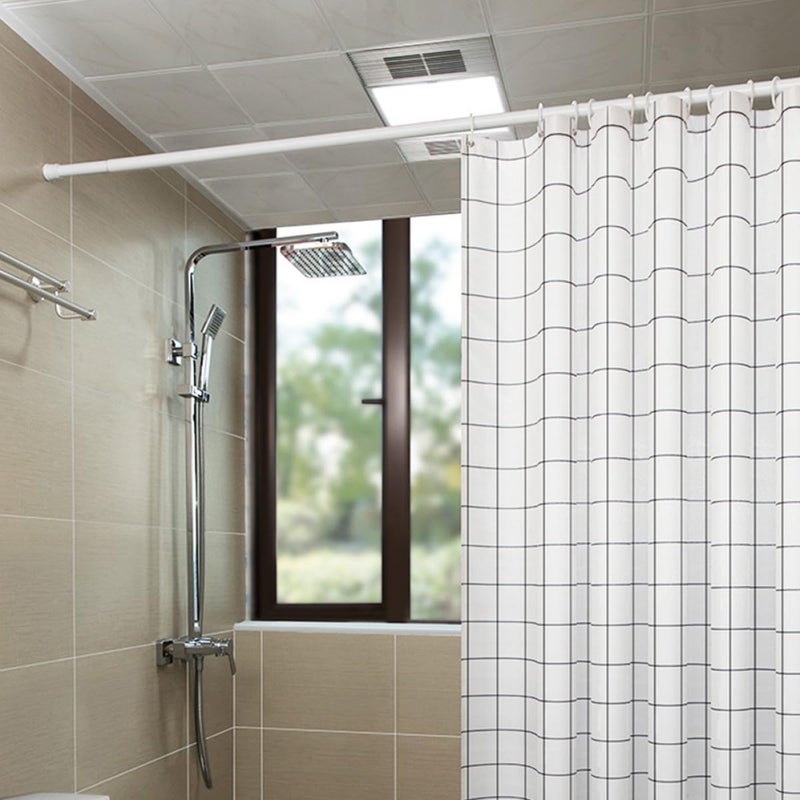 Retractable Telescopic Shower Curtain Rod 50-80cm, Thickened Waterproof Tension Pole, White Non-drill Clothes Rail for Bathroom and Kitchen Storage - Image 5