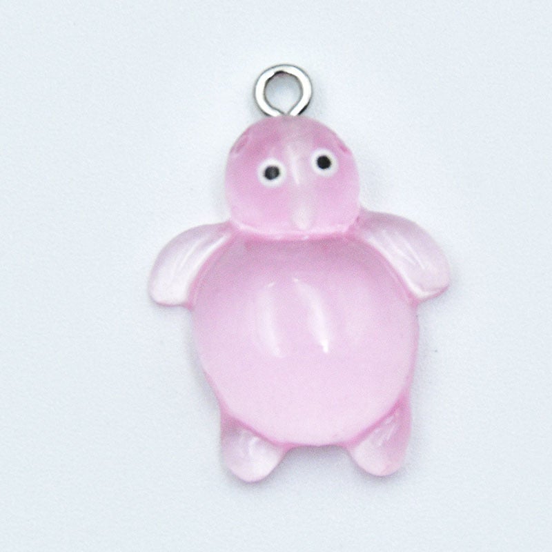 Ocean Series Resin Luminous Cute Cartoon Hanging Simulation Little Turtle Little Turtle Pendant DIY Jewelry Accessories 13-orange - Image 5