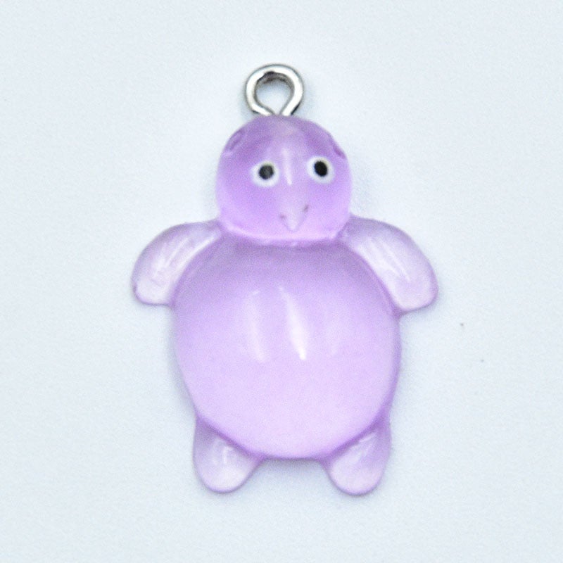 Ocean Series Resin Luminous Cute Cartoon Hanging Simulation Little Turtle Little Turtle Pendant DIY Jewelry Accessories 13-orange - Image 4